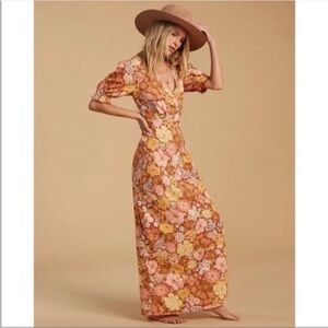 Billabong x The Salty Blonde Hello There puff sleeve floral maxi dress